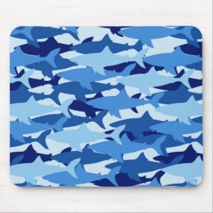 Mousepad Teste padrão do tubarão azul