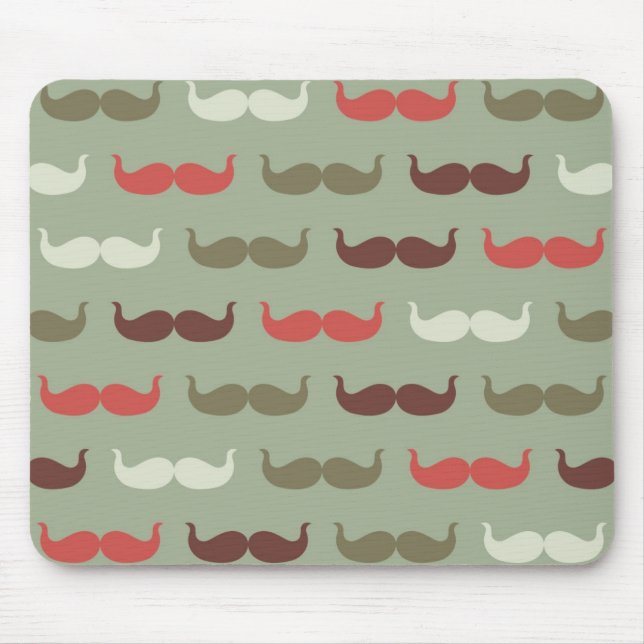 Mousepad Teste padrão do vintage com bigode (Frente)