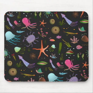 Mousepad Teste padrão dos bichos do mar