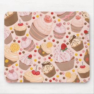 Mousepad Teste padrão dos cupcakes comemorativos