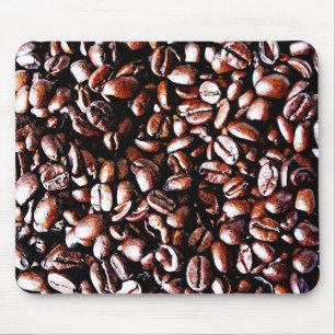Mousepad Teste padrão dos feijões de café - assado escur