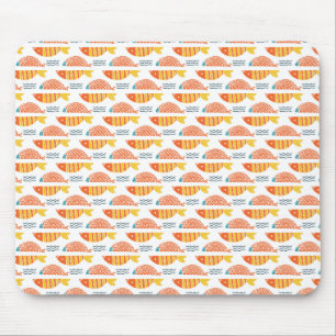 Mousepad Teste padrão dos peixes da natação da arte popu