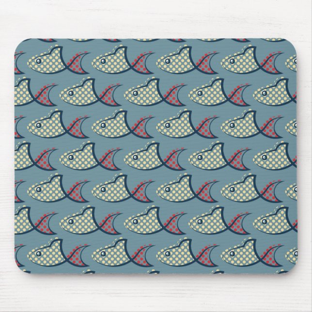 Mousepad Teste padrão dos peixes das bolinhas (Frente)