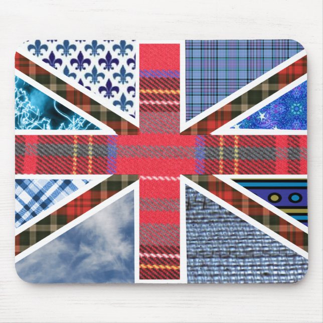 Mousepad Teste padrão dos retalhos de Union Jack (Frente)