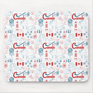 Mousepad Teste padrão dos símbolos de Canadá  