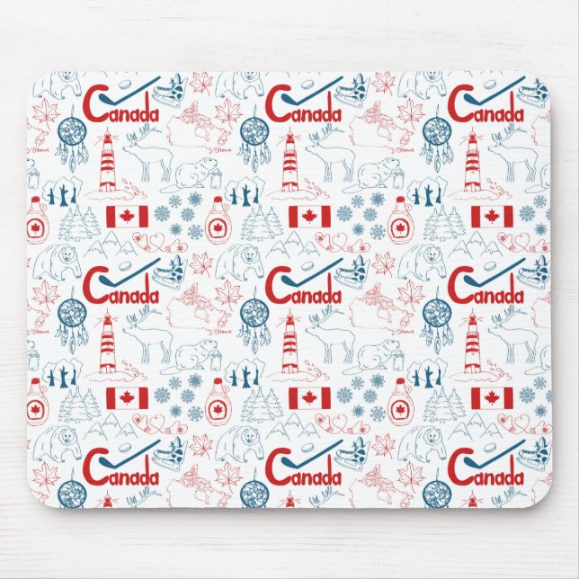 Mousepad Teste padrão dos símbolos de Canadá | (Frente)