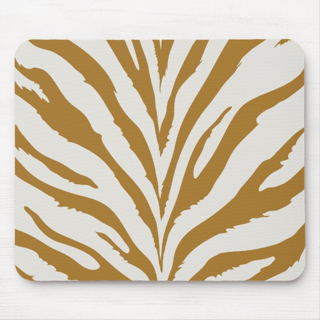 Mousepad Teste padrão Dourado da zebra (Frente)