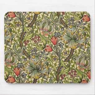 Mousepad Teste padrão dourado do lírio de William Morris
