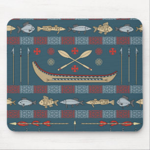 Mousepad Teste padrão étnico da pesca