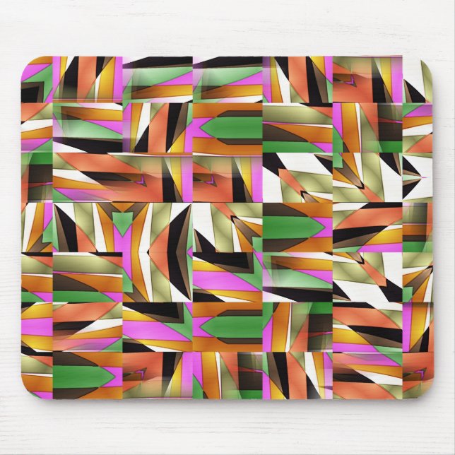 Mousepad Teste padrão feito de azulejos abstratos da cor (Frente)