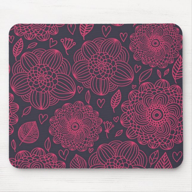 Mousepad Teste padrão floral (Frente)