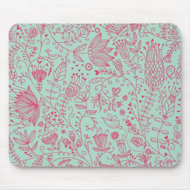 Mousepad Teste padrão floral bonito do verão (Frente)