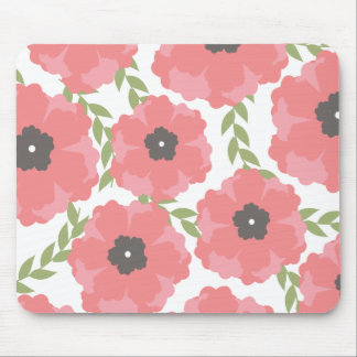 Mousepad Teste padrão floral cor-de-rosa de Femme