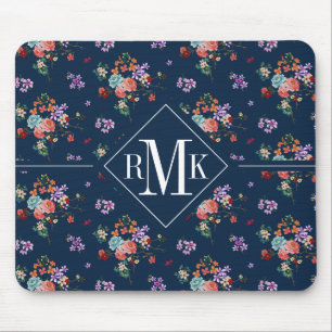 Mousepad Teste padrão floral do buquê cor-de-rosa do