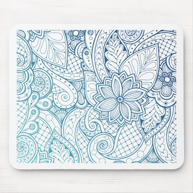 Mousepad Teste padrão floral étnico da mandala (Frente)
