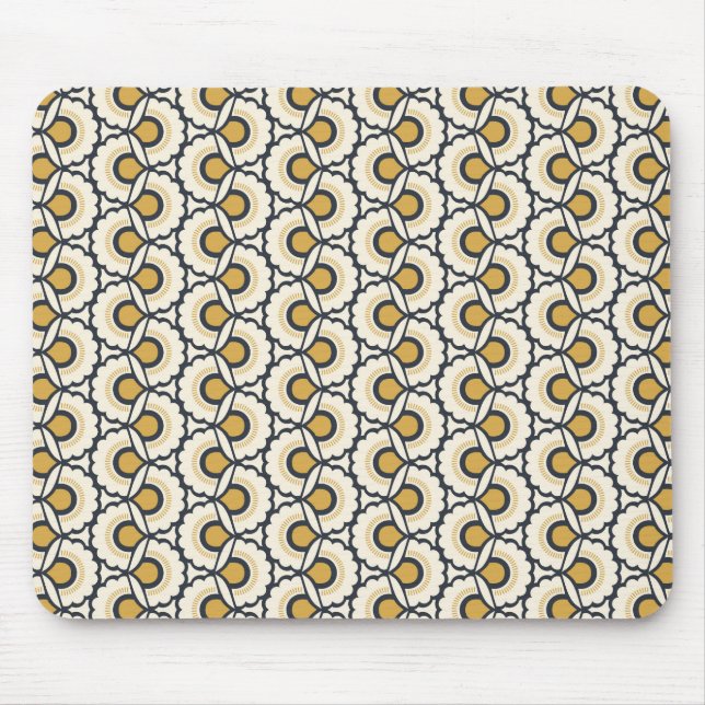 Mousepad Teste padrão floral geométrico (Frente)