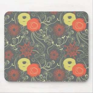 Mousepad Teste padrão floral retro