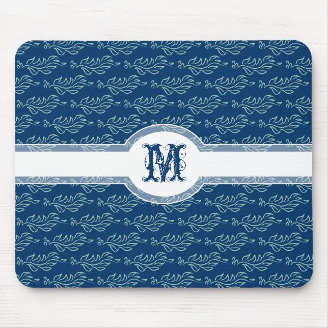 Mousepad Teste padrão frondoso elegante das artes e dos (Frente)