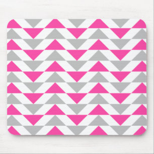 Mousepad Teste padrão geométrico do branco cinzento do rosa