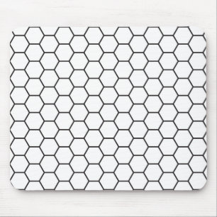 Mousepad Teste padrão geométrico do hexágono preto e bra