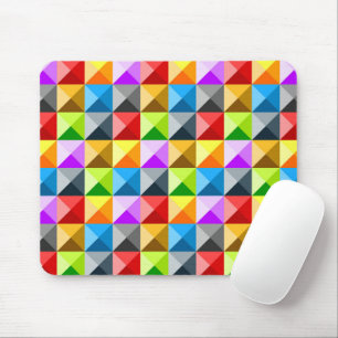 Mousepad Teste padrão geométrico do triângulo colorido
