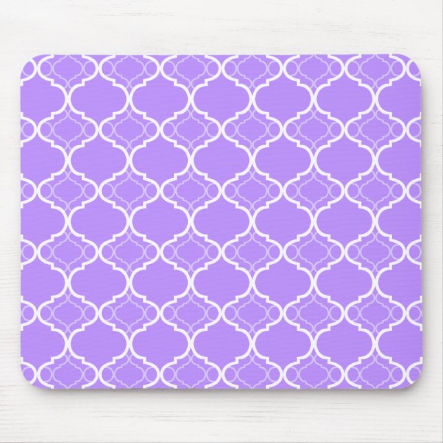 Mousepad Teste padrão geométrico roxo de Quatrefoil da (Frente)