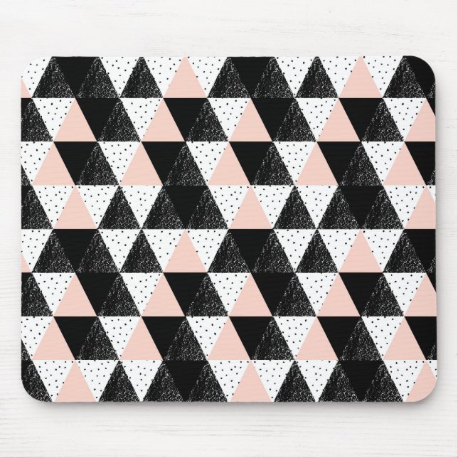 Mousepad Teste padrão geométrico tirado mão do triângulo (Frente)