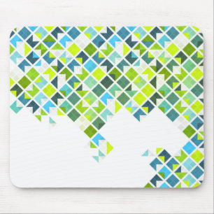 Mousepad Teste padrão geométrico verde, azul, branco