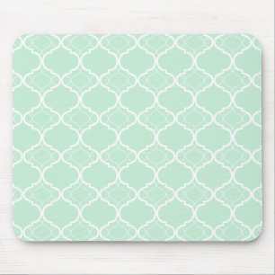 Mousepad Teste padrão geométrico verde de Quatrefoil da