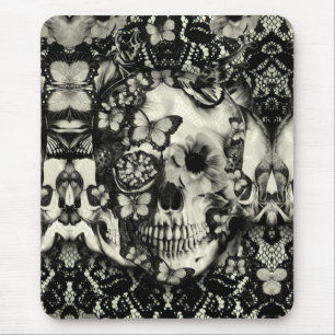 Mousepad Teste padrão gótico do crânio do laço do Victo