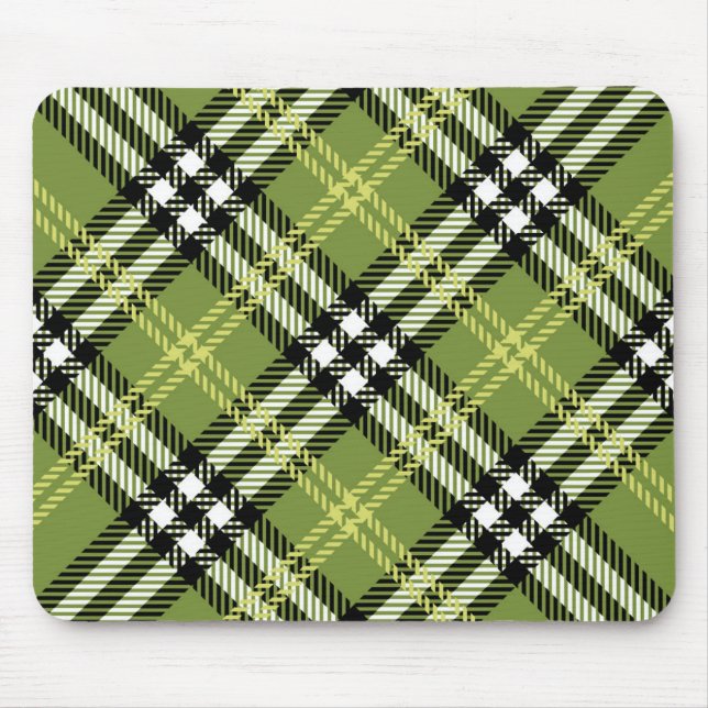 Mousepad Teste padrão irlandês verde da xadrez (Frente)