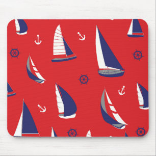 Mousepad Teste padrão magro do veleiro