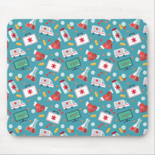 Mousepad Teste padrão médico do ícone