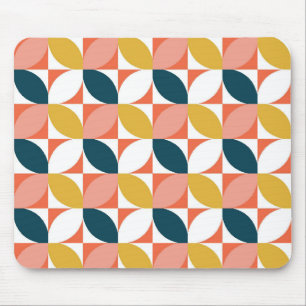 Mousepad Teste padrão moderno da folha do meio século