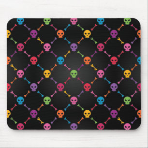 Mousepad Teste padrão multicolorido com crânios