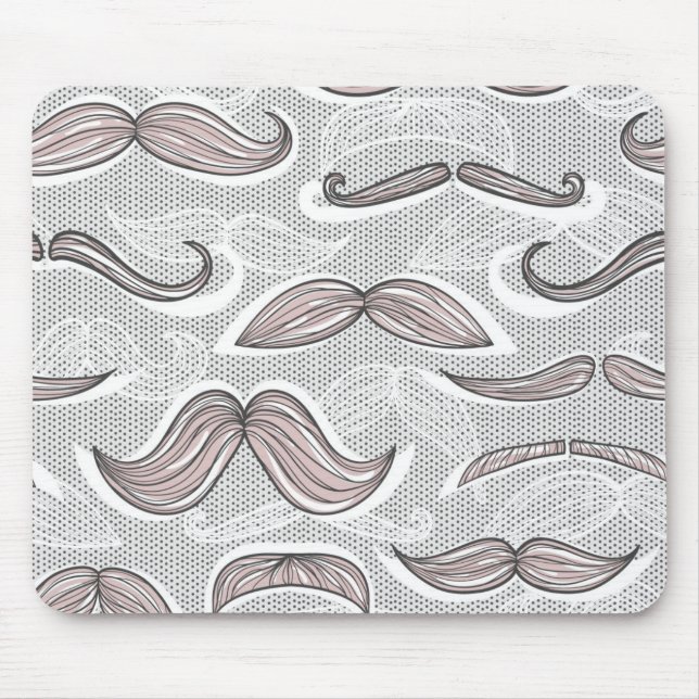 Mousepad Teste padrão na moda do bigode (Frente)
