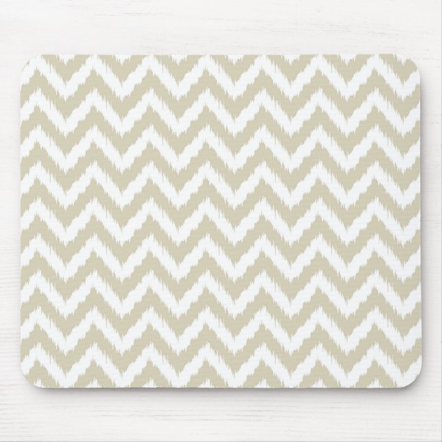 Mousepad Teste padrão neutro de Tan Chevron (Frente)