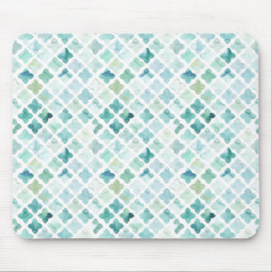 Mousepad Teste padrão pintado mão de turquesa