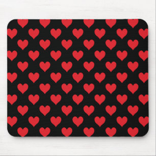 Mousepad Teste padrão preto e vermelho do coração