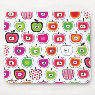 Mousepad Teste padrão retro bonito da maçã