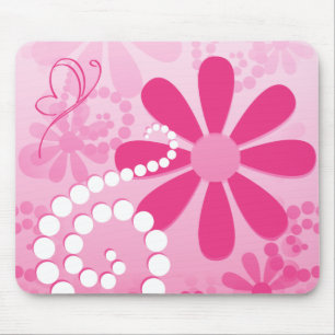 Mousepad Teste padrão retro bonito da margarida das flores