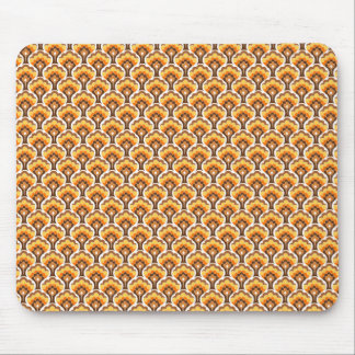 Mousepad teste padrão retro da árvore - laranja