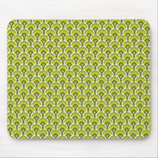 Mousepad teste padrão retro da árvore - verde