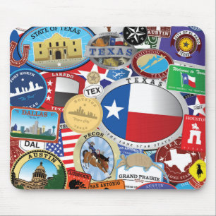 Mousepad Teste padrão retro da etiqueta de Texas do vintag