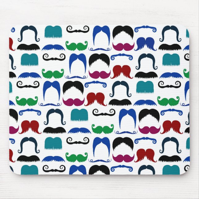 Mousepad Teste padrão retro do Moustache do bigode (Frente)