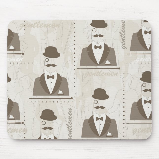 Mousepad Teste padrão retro para o homem (Frente)