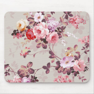 Mousepad Teste padrão roxo rosa vermelha elegante dos rosa