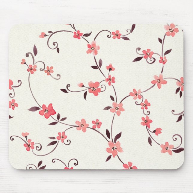 Mousepad Teste padrão sem emenda da aguarela com primavera (Frente)