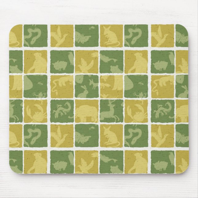 Mousepad teste padrão temático do jardim zoológico (Frente)