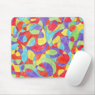 Mousepad Teste padrão tirado mão do Doodle do pastel das